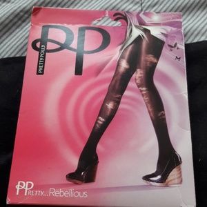 Pretty Polly Shredded Tights in Black